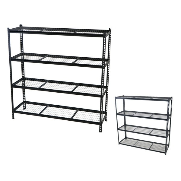 4段,スチールラック,大型,ワイヤーシェルフ,ボルトレス,粉体塗装,約幅