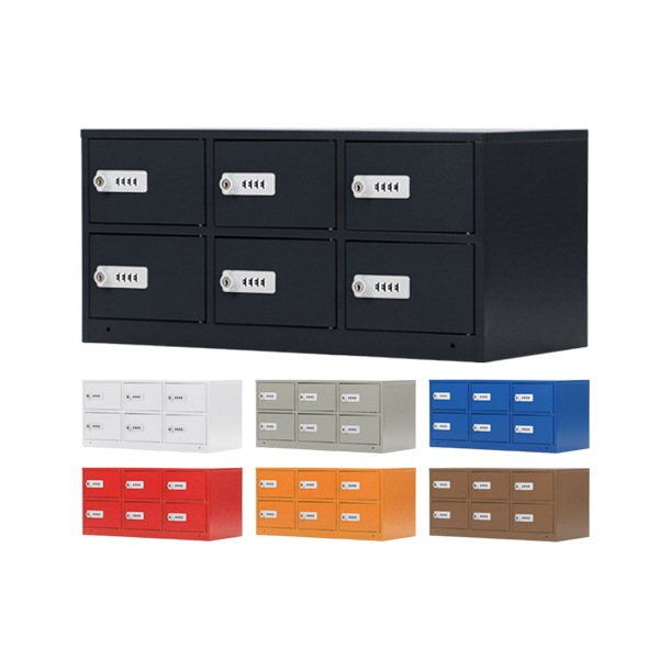 ダイヤル式鍵 オフィスロッカー 6個収納 ロッカー,貴重品ロッカー,おしゃれ,6人用,完成品,ダイヤル錠,スチール