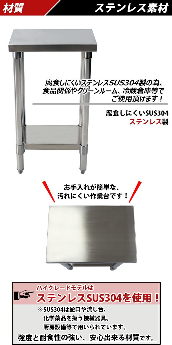 ����̵�� �����륹�ƥ�쥹����� 2�� �Ѳٽ���120kg ����300�߱���450�߹⤵800mm SUS304 �ϥ����졼�ɥ�ǥ� ���ƥ�쥹�ơ��֥� ����ơ��֥� ���ƥ�쥹�� ��̳�� Ĵ���� ���å���ơ��֥� Ĵ�� ê�դ� ��� �� ���ƥ�쥹�� ���� ���å��� ��˼ wtst450300