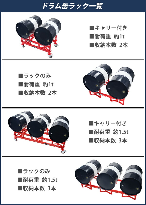 ドラム缶ラック,耐荷重約1t,約1000kg,2本収納,赤,積み重ね,ドラム缶