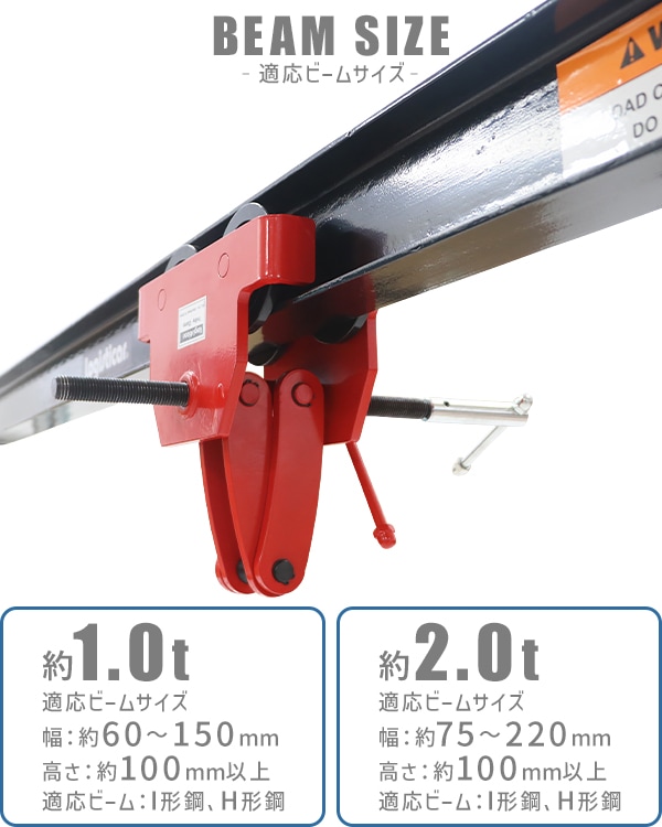 ����̵�� �ӡ���ȥ��꡼ �ȥ��꡼������  ���������1.0t 2.0t �ӡ�����1t��60��150mm 2t��75��220mm ������ �ӡ��� �����ӡ��� H���� I���� �ߤꥯ���� ��1000kg ��2000kg Ϣ���� ��������֥��å� �ߤ�� �ߤ겼�� ��æ ��� ���� ���� ���� Ŵ�� �� beamtrolley