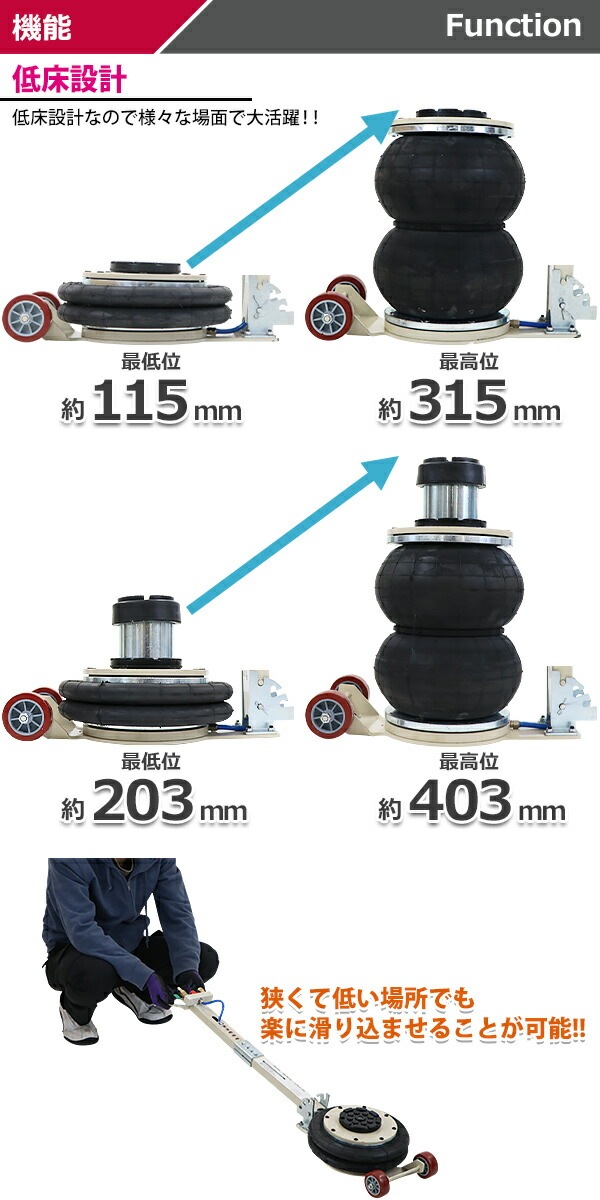 ����̵�� �Х롼�󥸥�å� �㾲������ �����å������դ� �ǹ��403mm �������Х롼�󥸥�å� 2�� ǽ����2t ��2.0t ��2000kg �ϥ�ɥ�3�ʳ�Ĵ�� �������� ����������å� �ե�������å� �٥�����������å� ���졼������å� ����å����å� ������� abljackt102a2tat
