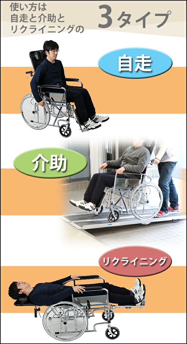 ♿ゆったりと座り心地 ワンランク上の リクライニング 車椅子 ノーパンクタイヤ ♿ゆったりと座り心地 ワンランク上の リクライニング 車椅子