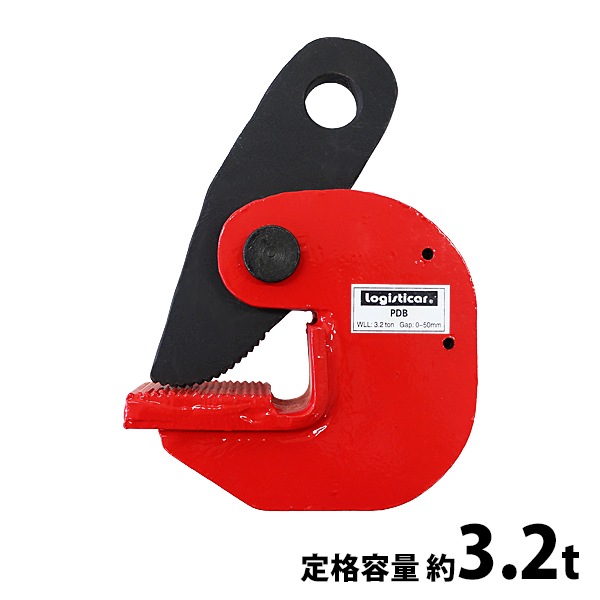 横吊クランプ,定格容量約3.2t,クランプ範囲約0～4.0cm,クランプ,水平