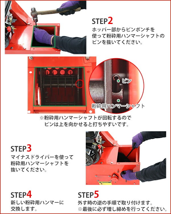 ウッドチッパー、ハンマーナイフシュレッダーSES-601W動作確認済み ウッドチッパー、ハンマーナイフシュレッダーSES-601W動作確認済み