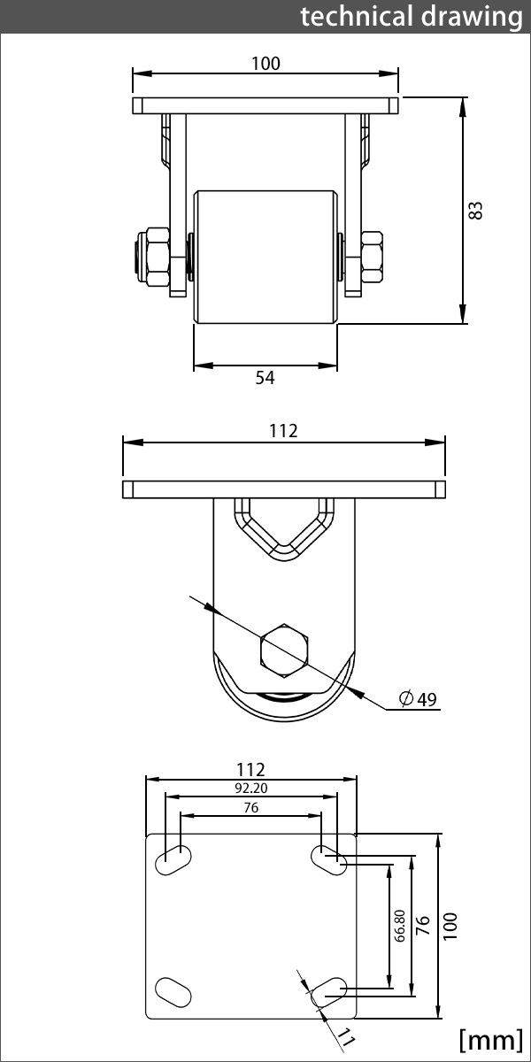 ̵ 㥹 ꥭ㥹  ʥ 4ĥå ѥ㥹 Ѳٽ500kg(1Ĥ) ľ49mm 54mm  ʥ   Ҹ   cstrnyfin50r4p