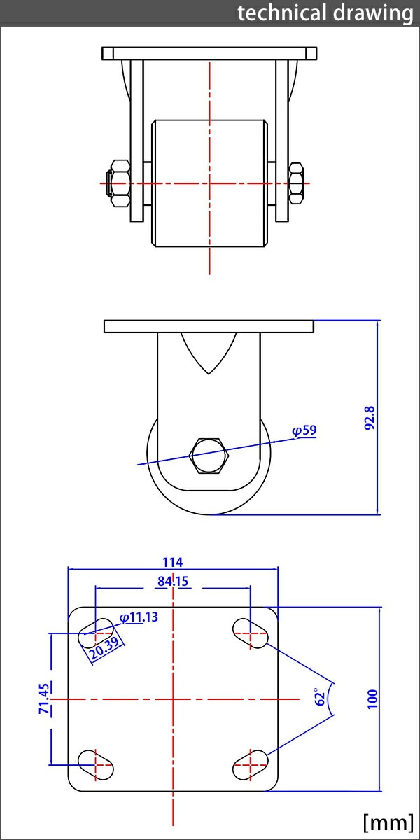 ̵ 㥹 ꥭ㥹  ʥ 1 ñ ѥ㥹 Ѳٽ700kg(1Ĥ) ľ60mm 56mm  ʥ   Ҹ   cstrnyfin60r1p