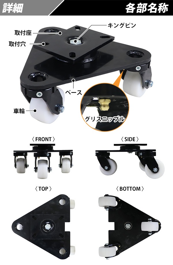 ����̵�� 3�إ��㥹���� ���ߥ��㥹���� �����ȥ륿���� ������ �ʥ������� 4�ĥ��å� �����ѥ��㥹���� �Ѳٽ���1000kg(1�Ĥ�����) ����ľ����100mm ����50mm 3�ؼ��ߥ��㥹���� �ȥ饤���󥰥� ���߼� �ʥ��������  ���� �Ҹ� ��� ���� 3wlcstr10004p