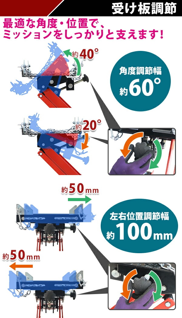 0.5トン車の調整可能なフロアジャッキトランスミッションジャック