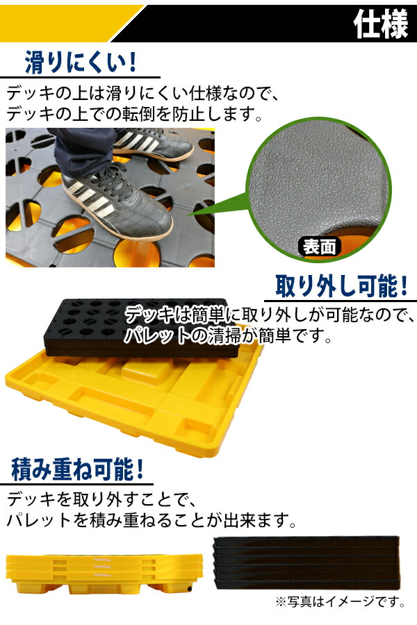 ドラム缶用パレット,ドレン付き,4ドラム缶用,約W1300×D1300