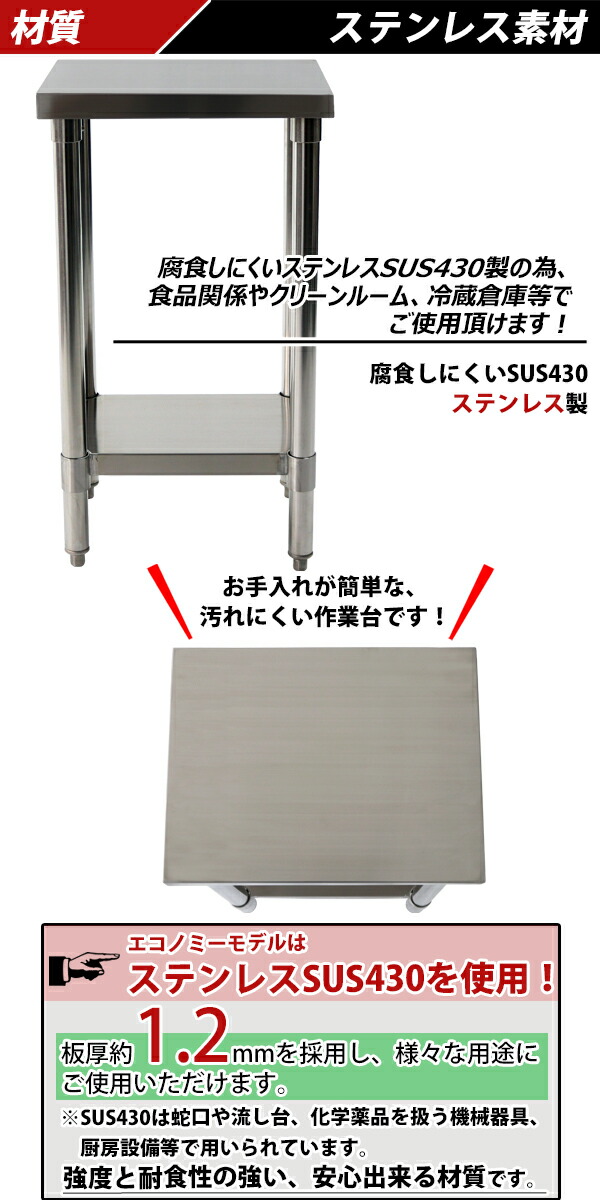 ����̵�� �����륹�ƥ�쥹����� 2�� �Ѳٽ���140kg ����350�߱���450�߹⤵800mm �ĸ���1.2mm SUS430 �����Υߡ���ǥ� ���ƥ�쥹�ơ��֥� ����ơ��֥� ���ƥ�쥹�� ��̳�� ���å���ơ��֥� Ĵ�� ê�դ� ��� �� ���ƥ�쥹�� ���� ���å��� ��˼ wtsteco450350