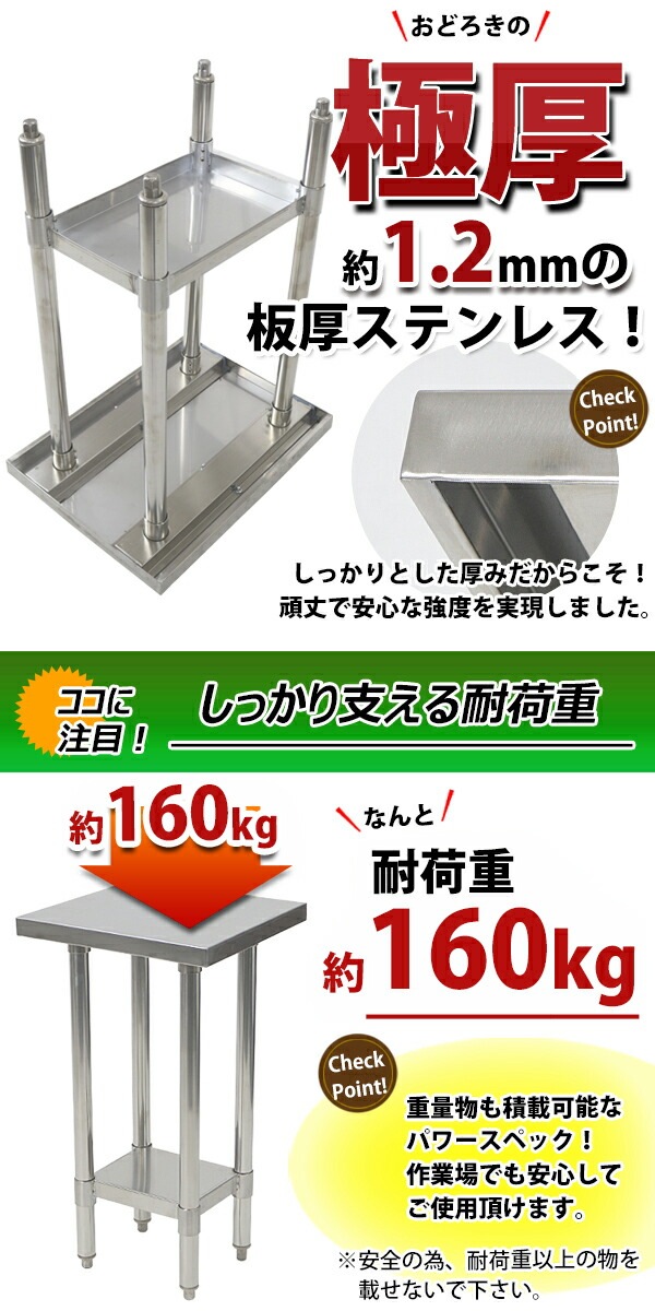 ����̵�� �����륹�ƥ�쥹����� 2�� �Ѳٽ���160kg ����600�߱���450�߹⤵800mm �ĸ���1.2mm SUS430 �����Υߡ���ǥ� ���ƥ�쥹�ơ��֥� ����ơ��֥� ���ƥ�쥹�� ��̳�� ���å���ơ��֥� Ĵ�� ê�դ� ��� �� ���ƥ�쥹�� ���� ���å��� ��˼ wtsteco450600