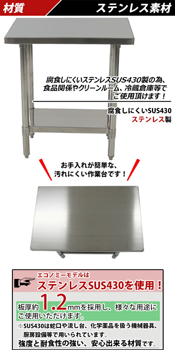 ����̵�� �����륹�ƥ�쥹����� 2�� �Ѳٽ���160kg ����700�߱���450�߹⤵800mm �ĸ���1.2mm SUS430 �����Υߡ���ǥ� ���ƥ�쥹�ơ��֥� ����ơ��֥� ���ƥ�쥹�� ��̳�� ���å���ơ��֥� Ĵ�� ê�դ� ��� �� ���ƥ�쥹�� ���� ���å��� ��˼ wtsteco450700