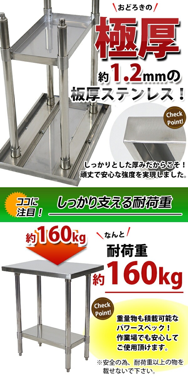 ����̵�� �����륹�ƥ�쥹����� 2�� �Ѳٽ���160kg ����700�߱���450�߹⤵800mm �ĸ���1.2mm SUS430 �����Υߡ���ǥ� ���ƥ�쥹�ơ��֥� ����ơ��֥� ���ƥ�쥹�� ��̳�� ���å���ơ��֥� Ĵ�� ê�դ� ��� �� ���ƥ�쥹�� ���� ���å��� ��˼ wtsteco450700