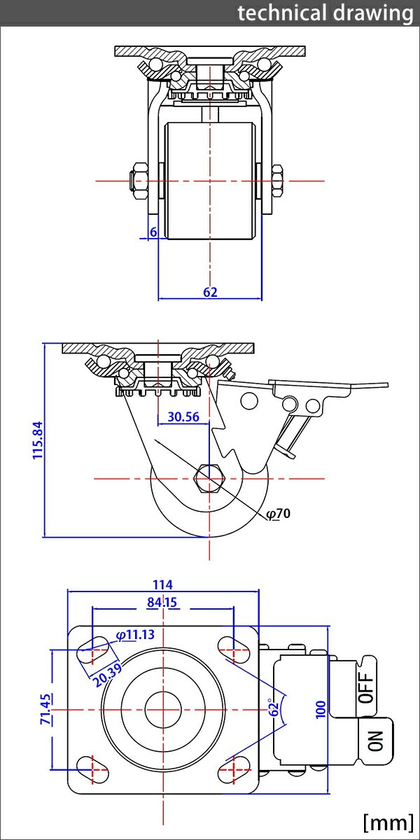 ̵ 㥹 ߥ㥹  ʥ ȥåѡդ 4ĥå ѥ㥹 Ѳٽ730kg(1Ĥ) ľ70mm 54mm ꥹ˥åץդ ߼ ʥ ֥졼դ   Ҹ   cstrnyfrsn70b24p