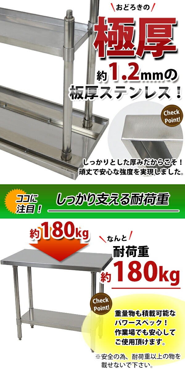 ����̵�� �����륹�ƥ�쥹����� 2�� �Ѳٽ���180kg ����900�߱���450�߹⤵800mm �ĸ���1.2mm SUS430 �����Υߡ���ǥ� ���ƥ�쥹�ơ��֥� ����ơ��֥� ���ƥ�쥹�� ��̳�� ���å���ơ��֥� Ĵ�� ê�դ� ��� �� ���ƥ�쥹�� ���� ���å��� ��˼ wtsteco450900