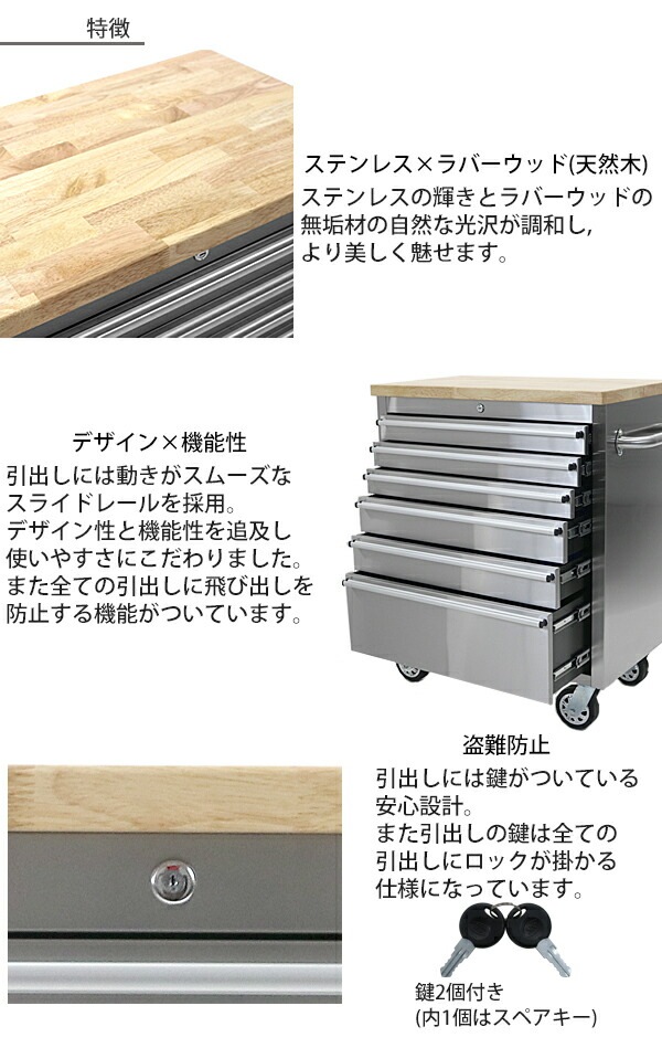 ステンレス,ツールキャビネット,総積載荷重約360kg,約幅910×奥行