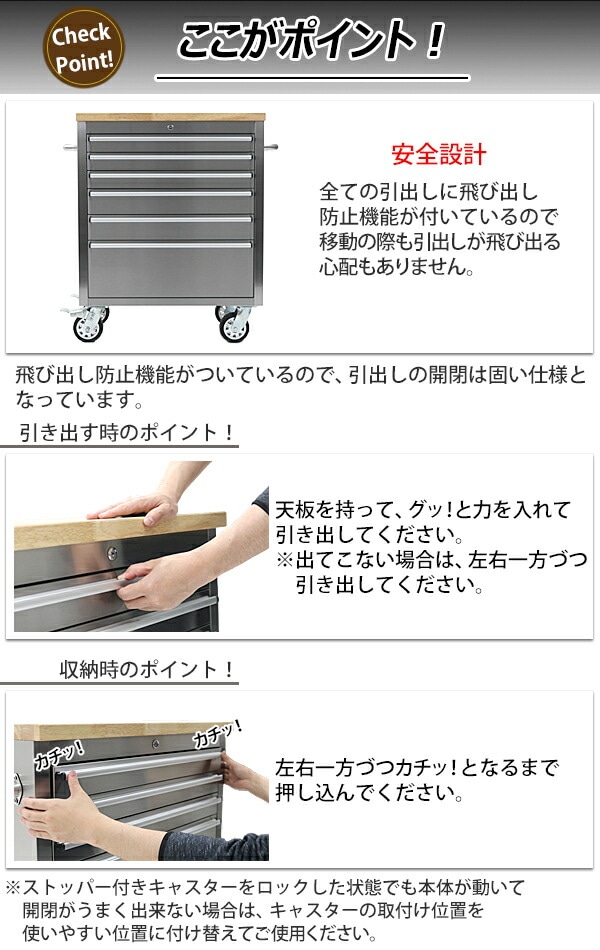 ステンレス,ツールキャビネット,総積載荷重約360kg,約幅910×奥行487×高