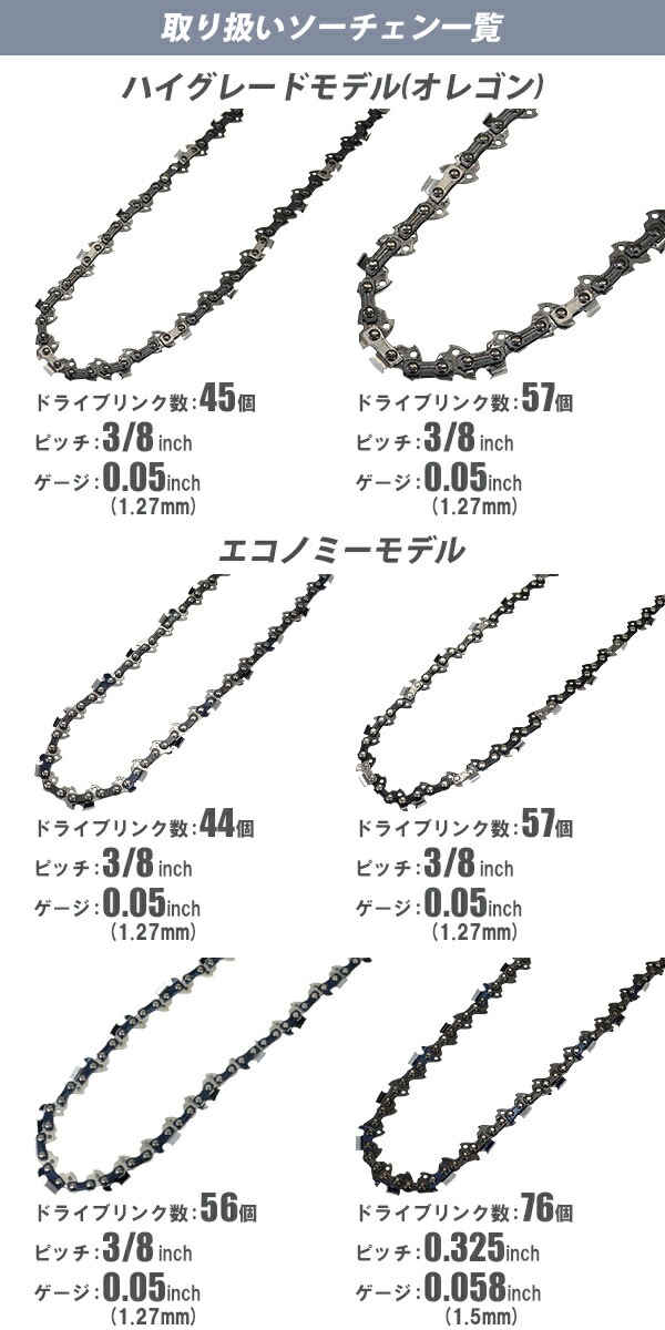 ソーチェン,ソーチェーン,エコノミーモデル,ドライブリンク数76,ピッチ