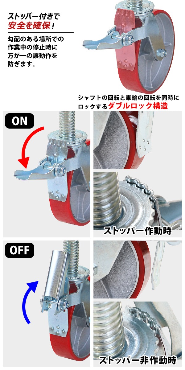 ����̵�� ���㥹���� ­�쥭�㥹���� ����å����㥹���� ���ߥ��㥹���� ������ PU�� ���ȥåѡ��դ� 4�ĥ��å� �����ѥ��㥹���� �Ѳٽ���280kg(1�Ĥ�����) ����ľ����200mm ����50mm ���߼� PU���� �ݥꥦ�쥿�� ����å��դ� ������󥰥�� �⤵Ĵ�� scacs80pus51p4p