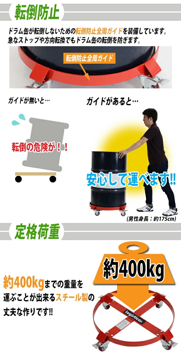 ドラム缶キャリー,定格荷重400kg,全キャスターストッパー付き,スチール,赤,ドラム缶用キャリー,ドラム缶ド  業務用品,ハンドリフト,ドラム缶リフト,ドラム缶キャリー インターナショナル・トレーディング (ITC) 公式オンラインショップ