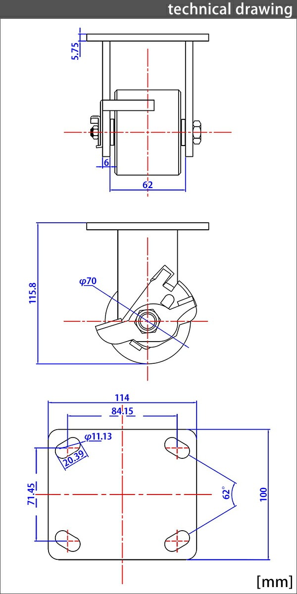 ̵ 㥹 ꥭ㥹  ʥ ȥåѡդ 4ĥå ѥ㥹 Ѳٽ730kg(1Ĥ) ľ70mm 50mm  ʥ ֥졼դ   Ҹ   cstrnyfisn70rb4p