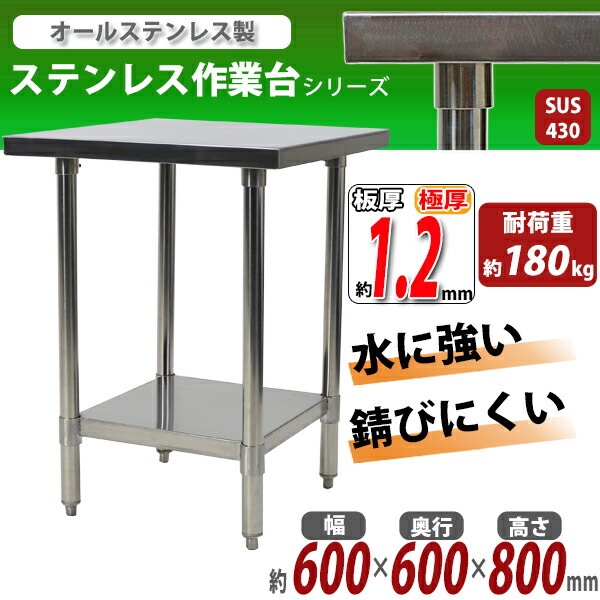 ����̵�� �����륹�ƥ�쥹����� 2�� �Ѳٽ���180kg ����600�߱���600�߹⤵800mm �ĸ���1.2mm SUS430 �����Υߡ���ǥ� ���ƥ�쥹�ơ��֥� ����ơ��֥� ���ƥ�쥹�� ��̳�� ���å���ơ��֥� Ĵ�� ê�դ� ��� �� ���ƥ�쥹�� ���� ���å��� ��˼ wtsteco600600