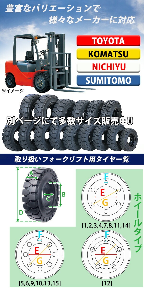 フォークリフト用タイヤ,リング式ホイール付き,1本,TR26,タイヤサイズ