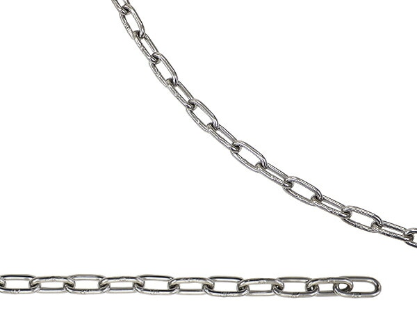 ステンレスチェーン,チェーン,線径約4mm,使用荷重約300kg,約4m,SUS304