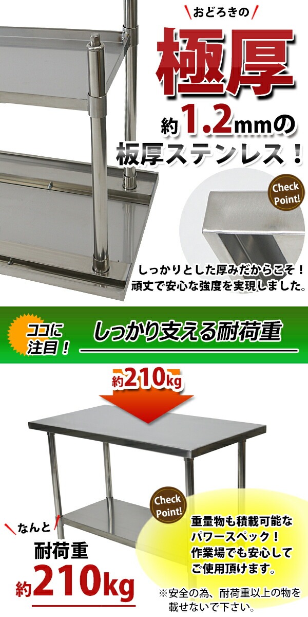 ����̵�� �����륹�ƥ�쥹����� 2�� �Ѳٽ���210kg ����1200�߱���600�߹⤵800mm �ĸ���1.2mm SUS430 �����Υߡ���ǥ� ���ƥ�쥹�ơ��֥� ����ơ��֥� ���ƥ�쥹�� ��̳�� ���å���ơ��֥� Ĵ�� ê�դ� ��� �� ���ƥ�쥹�� ���� ���å��� ��˼ wtsteco6001200