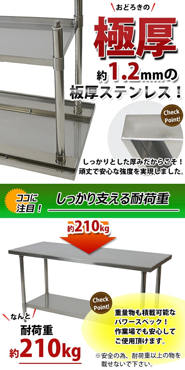 ����̵�� �����륹�ƥ�쥹����� 2�� �Ѳٽ���210kg ����1500�߱���600�߹⤵800mm �ĸ���1.2mm SUS430 �����Υߡ���ǥ� ���ƥ�쥹�ơ��֥� ����ơ��֥� ���ƥ�쥹�� ��̳�� ���å���ơ��֥� Ĵ�� ê�դ� ��� �� ���ƥ�쥹�� ���� ���å��� ��˼ wtsteco6001500