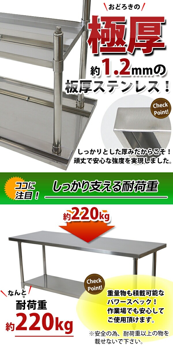 ����̵�� �����륹�ƥ�쥹����� 2�� �Ѳٽ���220kg ����1800�߱���600�߹⤵800mm �ĸ���1.2mm SUS430 �����Υߡ���ǥ� ���ƥ�쥹�ơ��֥� ����ơ��֥� ���ƥ�쥹�� ��̳�� ���å���ơ��֥� Ĵ�� ê�դ� ��� �� ���ƥ�쥹�� ���� ���å��� ��˼ wtsteco6001800