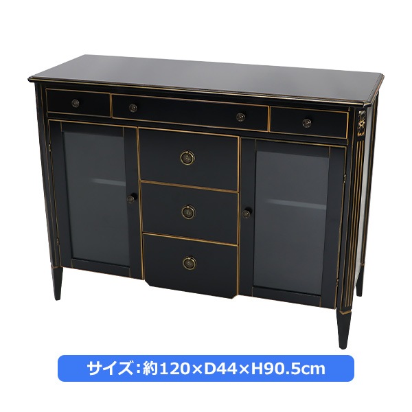 ����̵�� ������Ĵ ���å��󥫥��󥿡� �֥�å� ��W120����D44����H90.5(cm) ��Ǽ ���� ������ ����ƥ����� ���饷�å� ��ȥ� �衼���ԥ��� ���쥬��� �����ɥܡ��� ����ӥͥå� �����ɥ������� ���� ������ ��ӥ� ������� �� rococof103bk