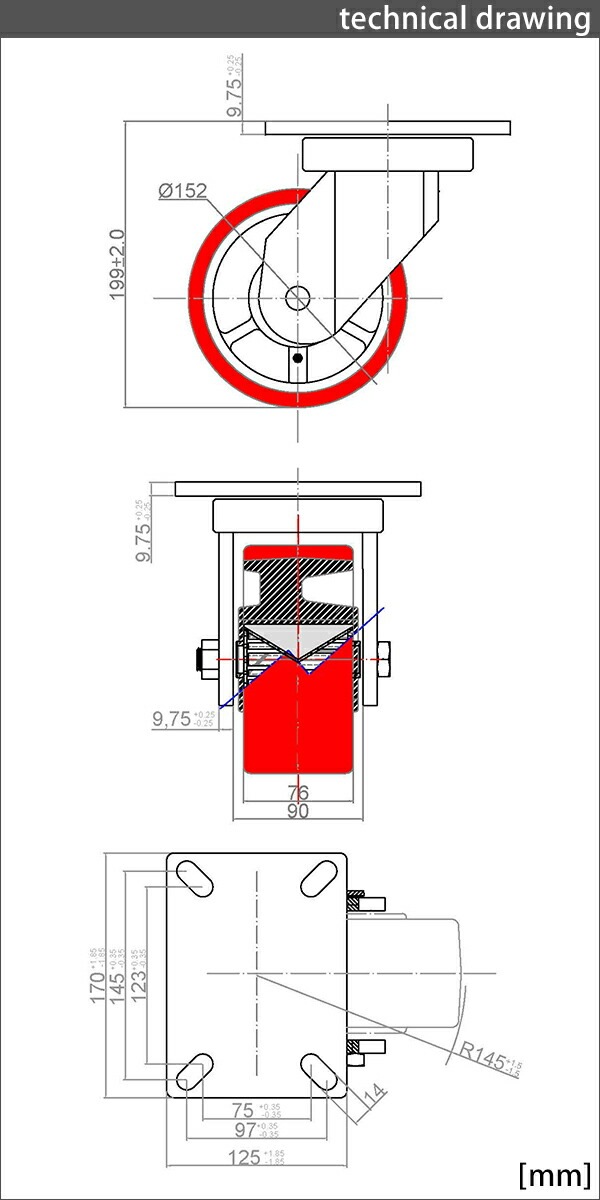 ����̵�� ���㥹���� ���ߥ��㥹���� ������ PU�� �ϥ����졼�ɥ�ǥ� 4�ĥ��å� �����ѥ��㥹���� �Ѳٽ���1200kg(1�Ĥ�����) ����ľ����152mm ����76mm ���ꥹ�˥åץ��դ� ���߼� PU���� �ݥꥦ�쥿�� ���� �Ҹ� ��� ���� cstrpufrk604p