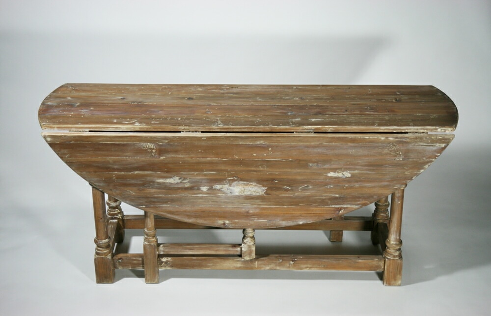 ヴィンテージ パイン無垢材 バタフライ ダイニングテーブル