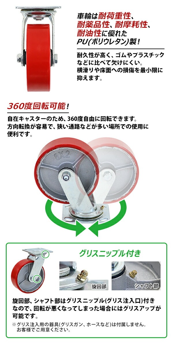 ����̵�� ���㥹���� ���ߥ��㥹���� ������ PU�� 1�� ñ�� �����ѥ��㥹���� �Ѳٽ���300kg(1�Ĥ�����) ����ľ����150mm ����50mm ���ꥹ�˥åץ��դ� ���߼� PU���� �ݥꥦ�쥿�� ���� �Ҹ� ��� ���� cstrpufr6601p