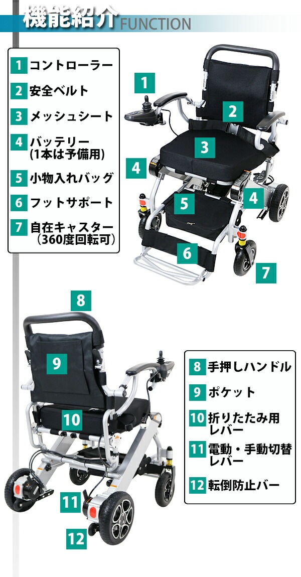 電動車椅子,アルミ製,折りたたみ,車椅子,PSE適合,TAISコード取得済