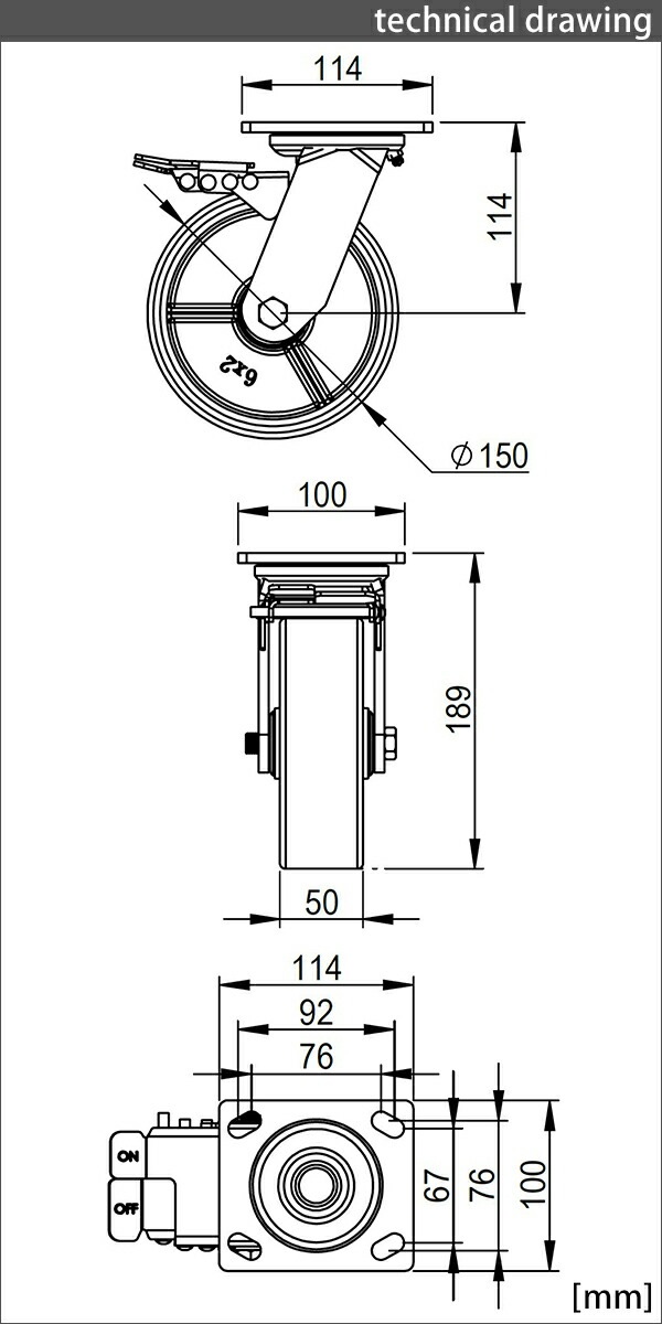 ����̵�� ���㥹���� ���ߥ��㥹���� ������ PU�� ���ȥåѡ��դ� 1�� ñ�� �����ѥ��㥹���� �Ѳٽ���300kg(1�Ĥ�����) ����ľ����150mm ����50mm ���ꥹ�˥åץ��դ� ���߼� PU���� �ݥꥦ�쥿�� �֥졼���դ� ���� �Ҹ� ��� ���� cstrpufrs660b21p