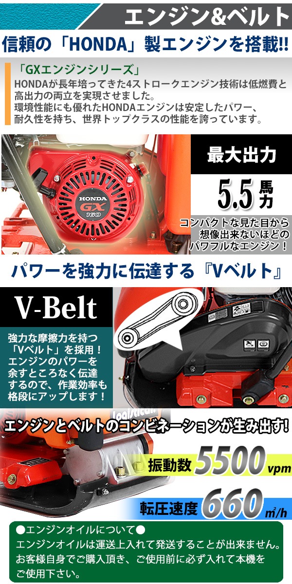 �ץ졼�ȥ���ѥ����� Honda GX160��¢ 4���ȥ��������󥸥� 5.5���� ��87Kg ���奿���դ� ��С��ޥå��դ� ž���� ž������ ��ư����ѥ����� �ץ졼�ȥ��ޡ� ž���ץ졼�� ���ޡ� �������� �������� ���ߵ��� ��ư ����Ǥ� ���� �ۥ�� ����̵�� platecompactorp15