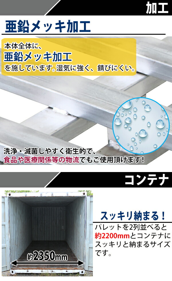 スチールパレット,スキッドパレット,1枚,約W1100×D1100×H150mm,最大