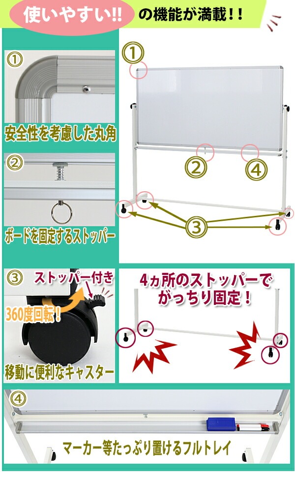 307　スチールホワイトボードシート 930x1200mm 2枚セット Amazon.co.jp: イーサプライ ホワイトボード 折りたたみ 両面 40