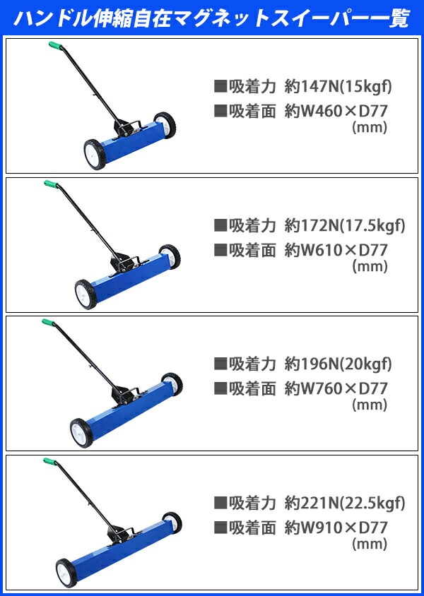ジ425/ マグネットスイーパー ハンドル伸縮 手押し フェライト磁石 リリースレバー 強力 フェライトマグネット 吸着力 型番不明 マグネットスイーパー,ハンドル伸縮,手押し,フェライト磁石,吸着力約