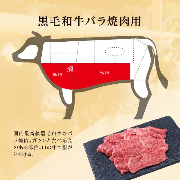 <200g×3個>黒毛和牛バラ(焼肉用600g)
