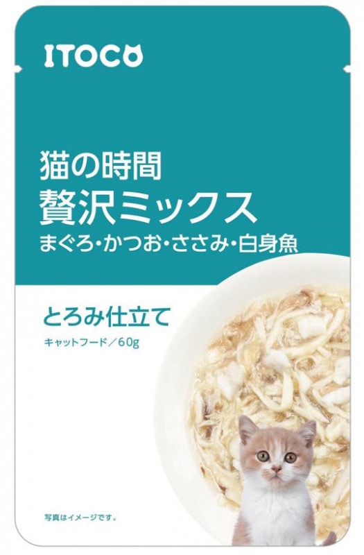 猫の時間 贅沢ミックス まぐろ・かつお・ささみ・白身魚 とろみ仕立て 60g