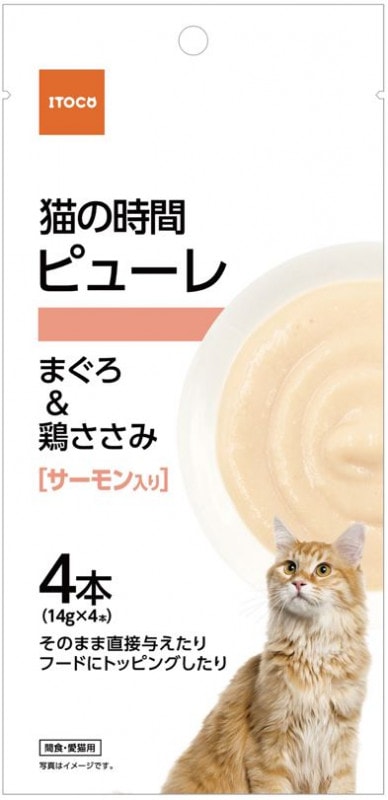 猫の時間 ピューレ まぐろ&鶏ささみ サーモン入り 4本(14g×4本)