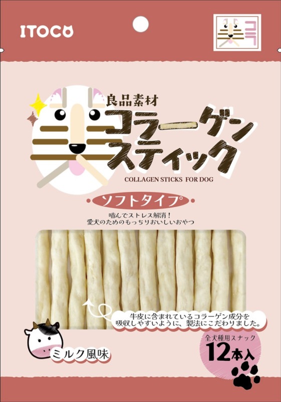 良品素材　美コラーゲンスティック　ソフトタイプ　ミルク風味12本