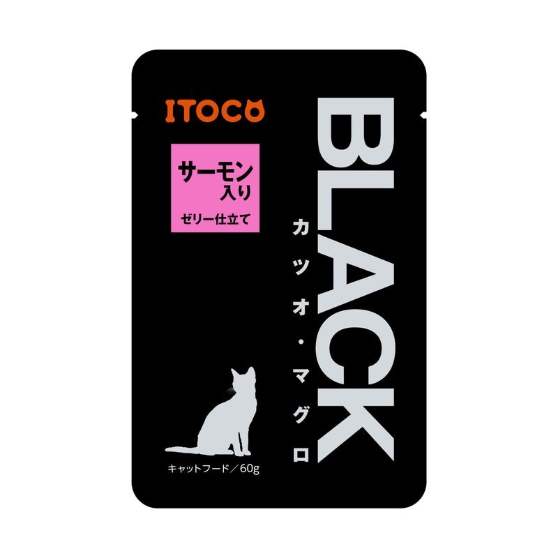 BLACK カツオ・マグロ　サーモン入り　ゼリー仕立て　60g