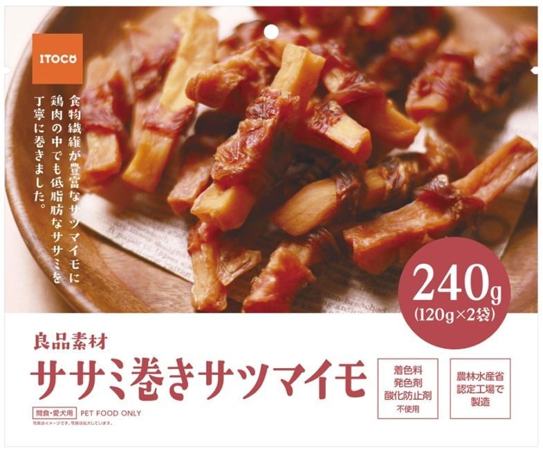 良品素材 ササミ巻きサツマイモ　中袋240g(120g×2袋)