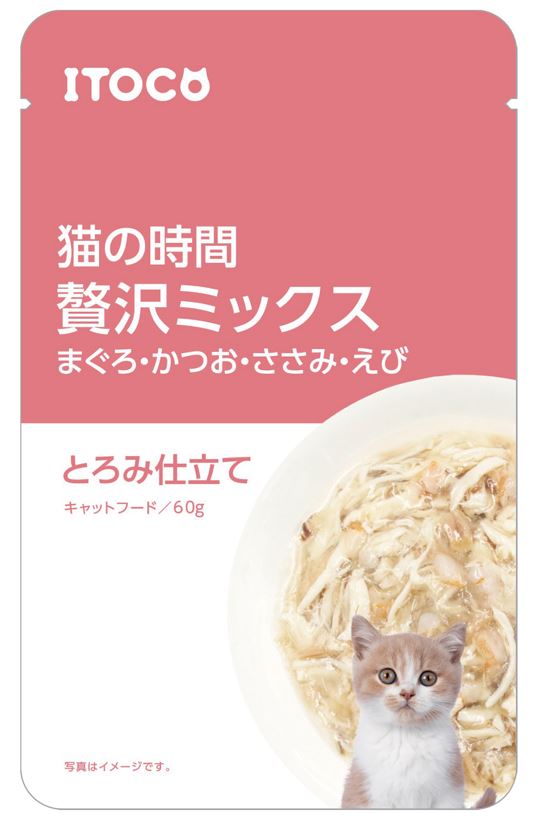 猫の時間　贅沢ミックス　まぐろ・かつお・ささみ・えび　とろみ仕立て 60g