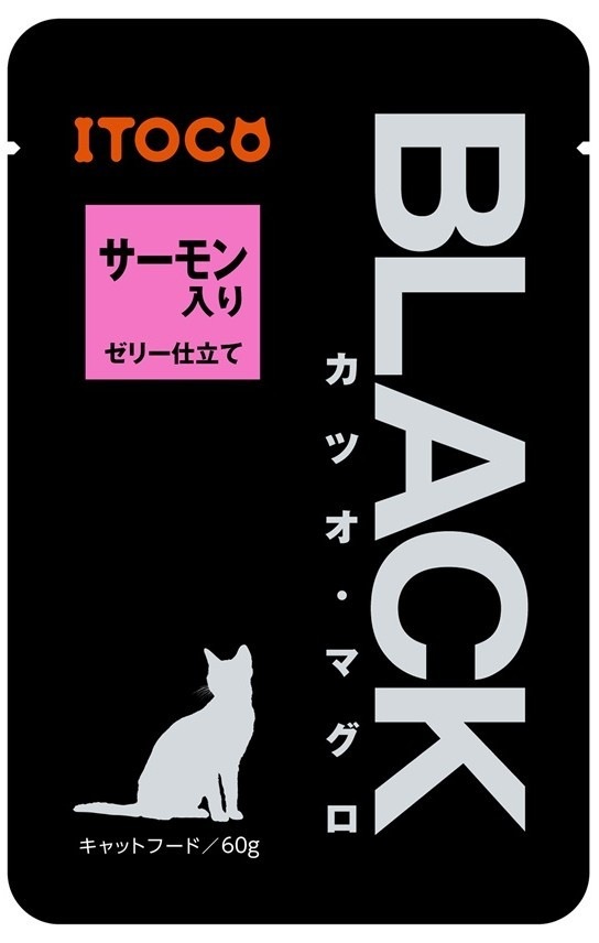 BLACK カツオ・マグロ　サーモン入り　ゼリー仕立て　60g